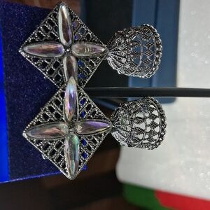 Jhumka Oxidized Beautiful Diamond Shaped Stud With The Textured Bell. New